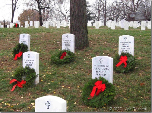 Wreaths at Arlingotn Cemetery