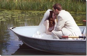 Couple in rowboat