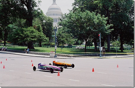 Soap Box Derby in Washington DC, withthe Capitol Building in background