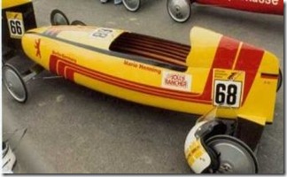 Soap box derby - yellow car