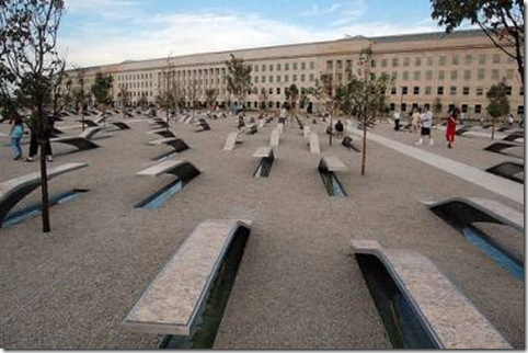 9-11 memorial at the Pentagon in Arlington, Virginia - multiple benches